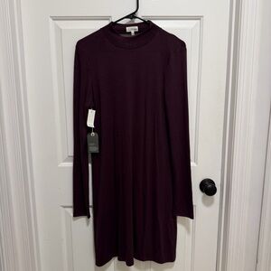Aritzia Wilfred Free Burgundy Open Back Sweater Dress Large